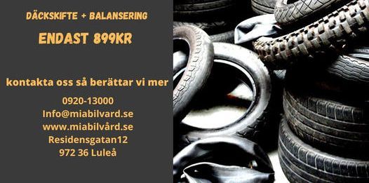 Erbjudande däckskifte + balansering - Mia Bilvård Luleå